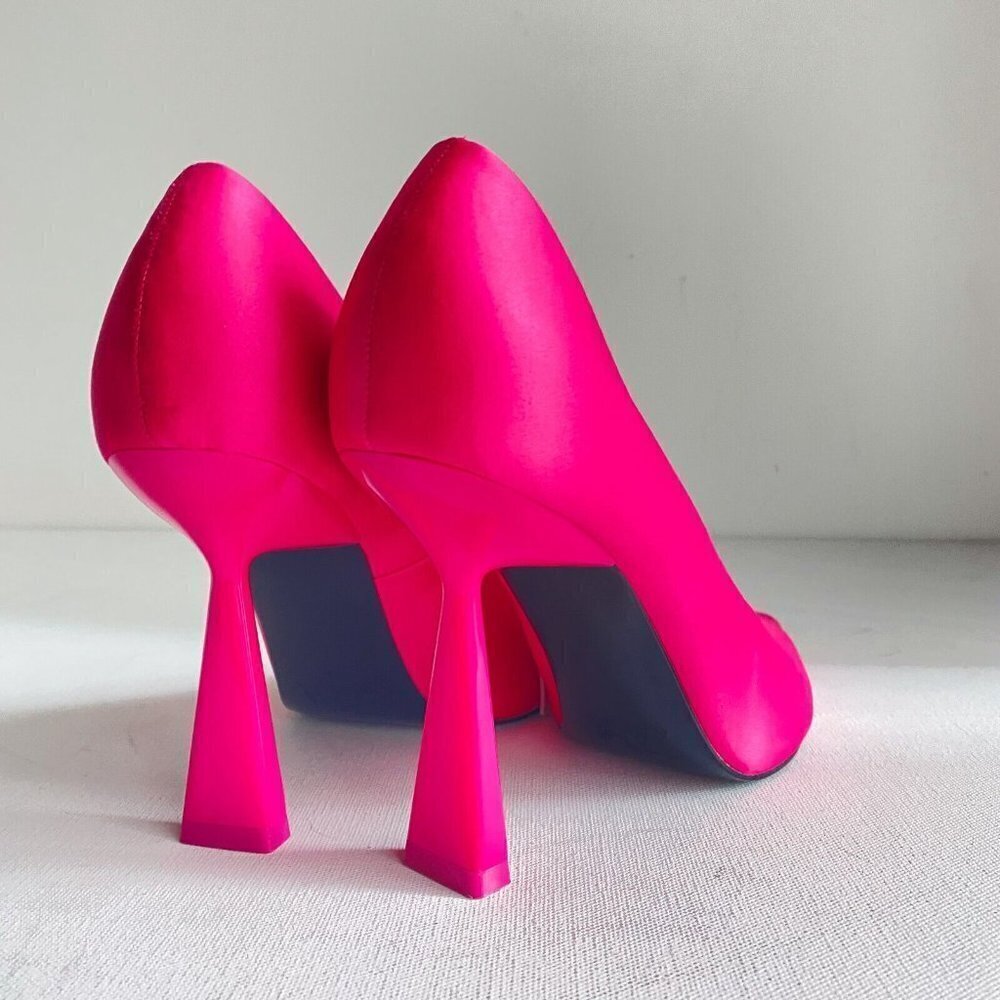 NWT Zara Pink Satin Pointy Toe  heels 41 - Picture 4 of 10